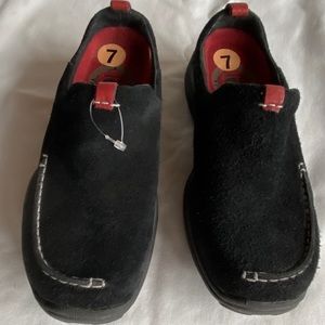 Dunham Waterproof Black Suede Slip-On Driving Mocs